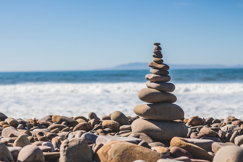 stack of rocks on seashore